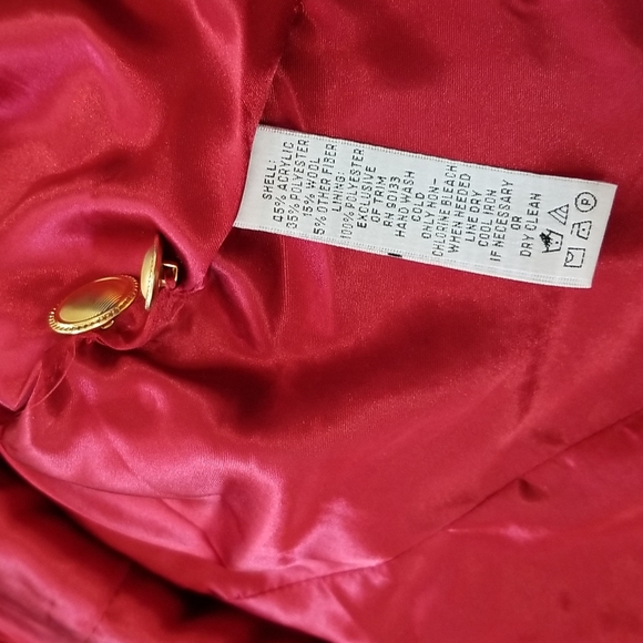 Retro Joan Rivers Red Boucle Jacket Sz 4 - Picture 7 of 8